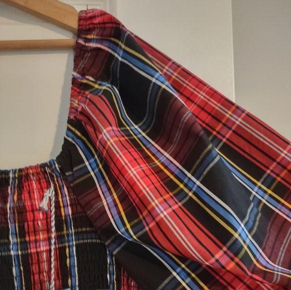 Draper James RSVP Plaid Smocked Peplum Top - Picture 5 of 14